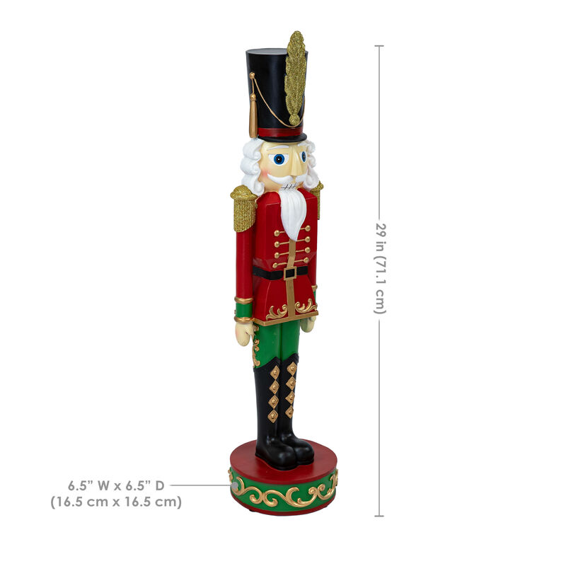 Sunnydaze Kristoff the Christmas Nutcracker Soldier - 2 Statues - 29"