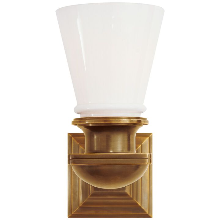 New York Subway Triple Light in Antique Brass