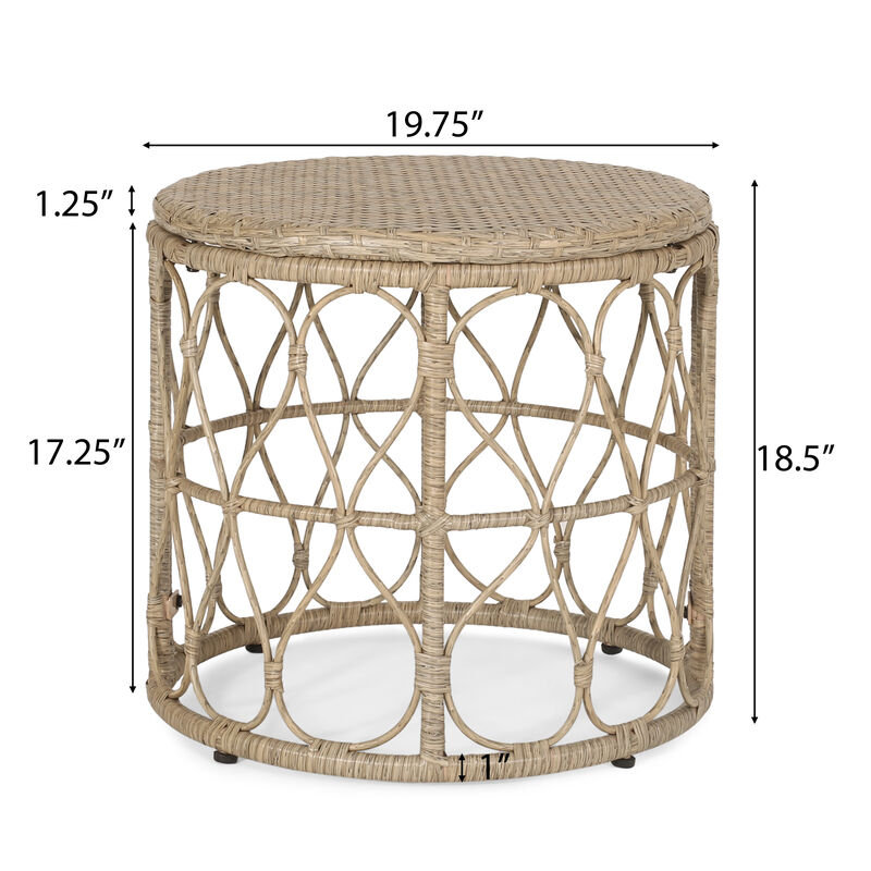 Merax 3 Pieces Outdoor PE Rattan Seating Chat Set
