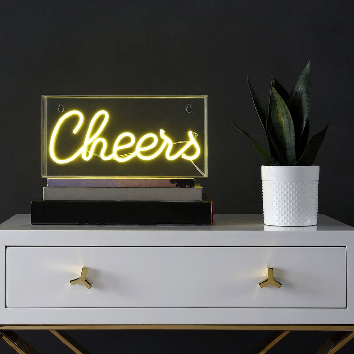 Cheers 11.8" Contemporary Glam Acrylic Box USB Operated LED Neon Light