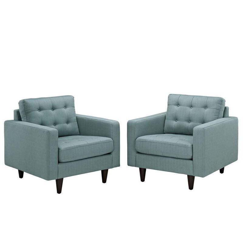 Modway Empress Armchair Upholstered Fabric Set of 2