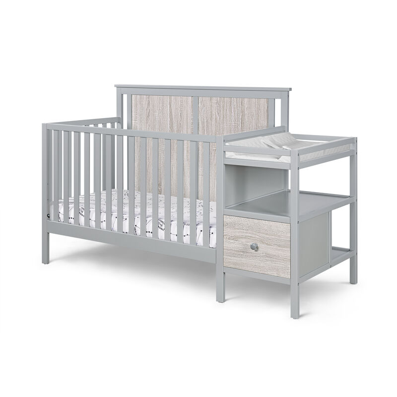 Sutie Bebe Connelly 4-in-1 Crib and Changer Combo Gray/Rockport Gray