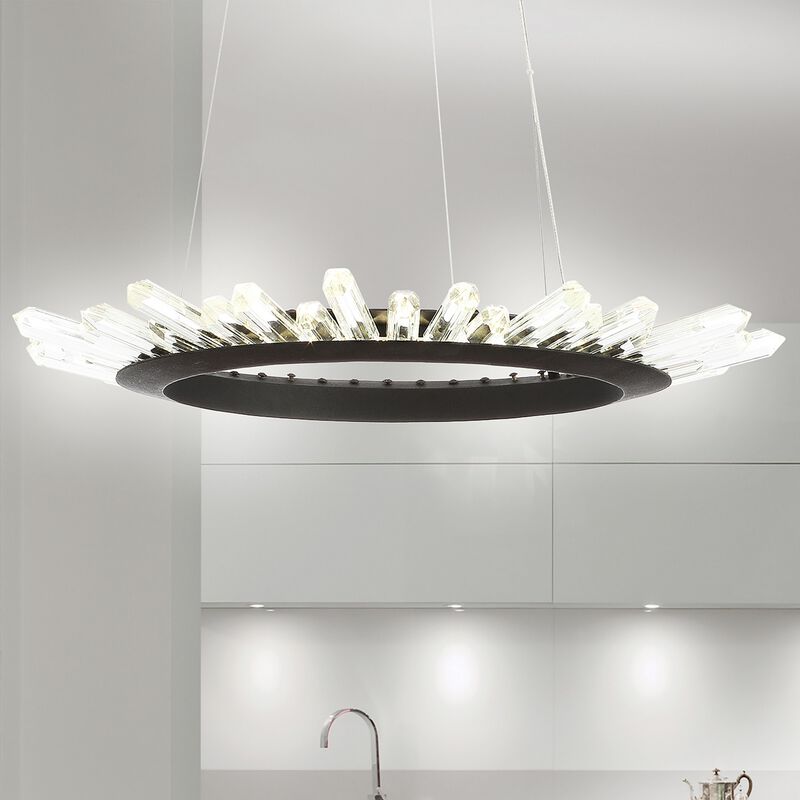 Elsa 24" Adjustable Integrated LED Modern Crystal Pendant