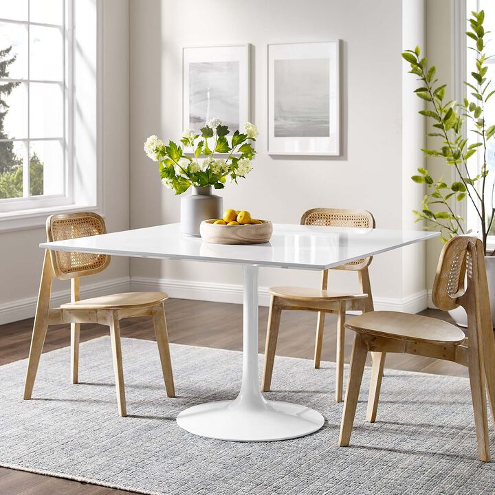 Modway - Lippa 48" Square Wood Top Dining Table White