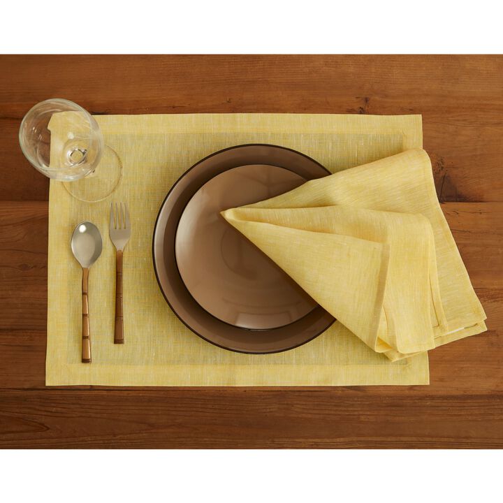 Solino Home 100% Pure Linen Dinner Napkins 20 x 20 Inch Set of 4 | Athena