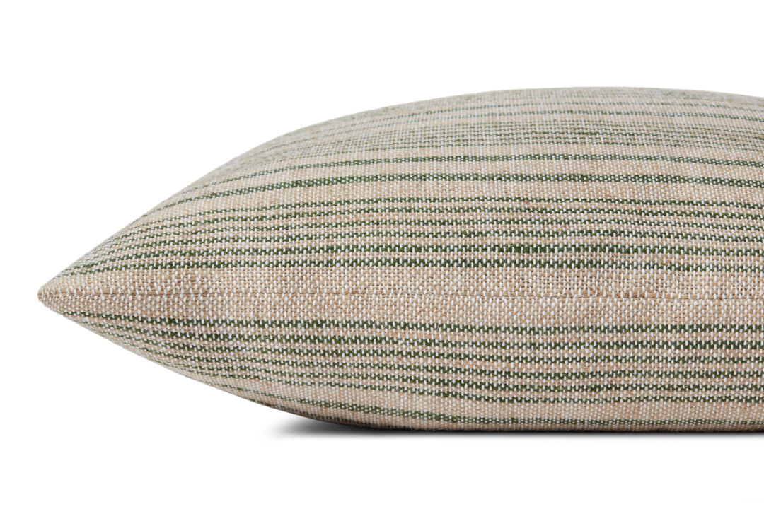 Elaine PMH0032 Beige/Sage 18''x18'' Cover Only by Magnolia Home by Joanna Gaines x Loloi