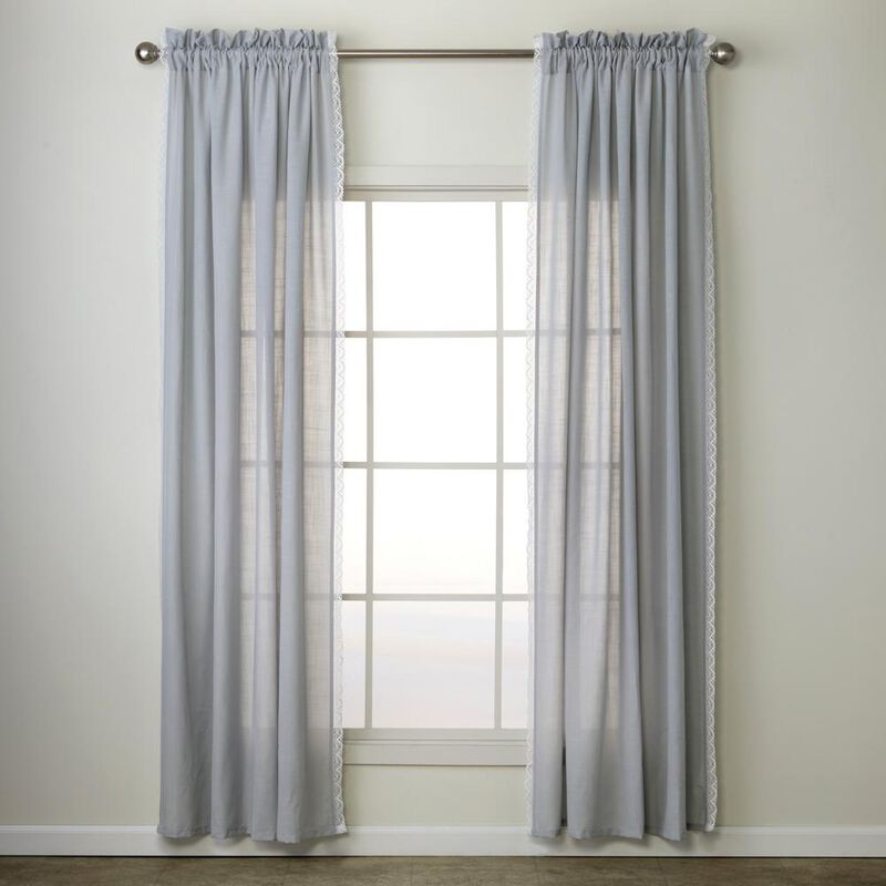 SKL Home By Saturday Knight Ltd Home Catherine Crochet Window Curtain Panel Pair - 2-Pack - 52X84", Silver