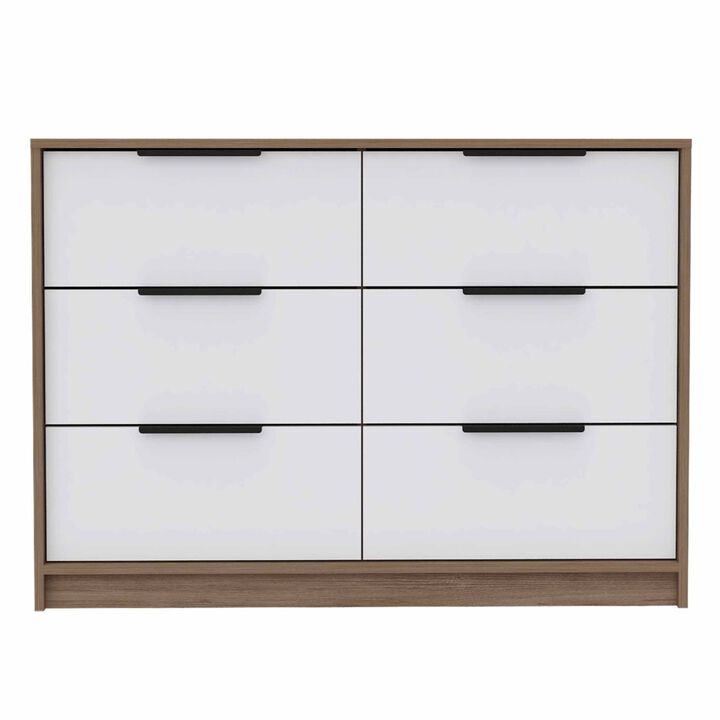 Longhill 6-Drawer Rectangle Dresser Pine