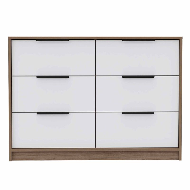 Longhill 6-Drawer Rectangle Dresser Pine