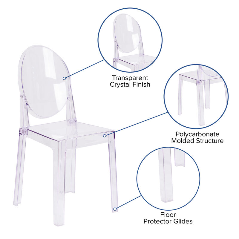 Clear Oval Back Ghost Chair