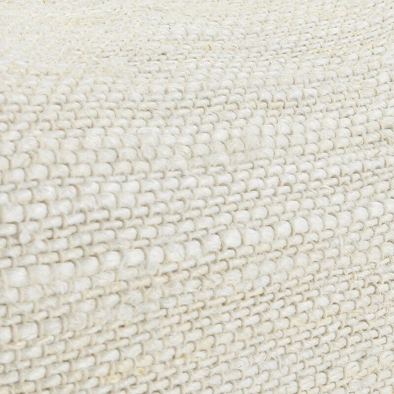 Alty Lumbar Throw Pillow, 14x20 Inch Ivory Woven Jute Design, Feather - Benzara