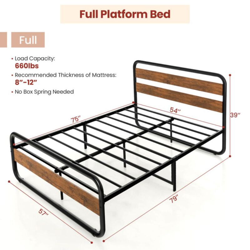 Hivvago Arc Platform Bed with Headboard and Footboard