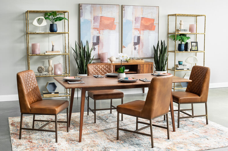 Caramel & Metal Dining Chair