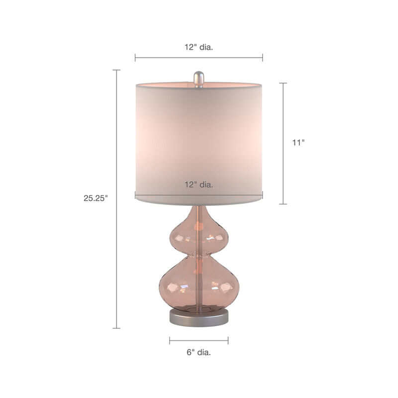 Ellipse Curved Glass Table Lamp, Set Of 2
