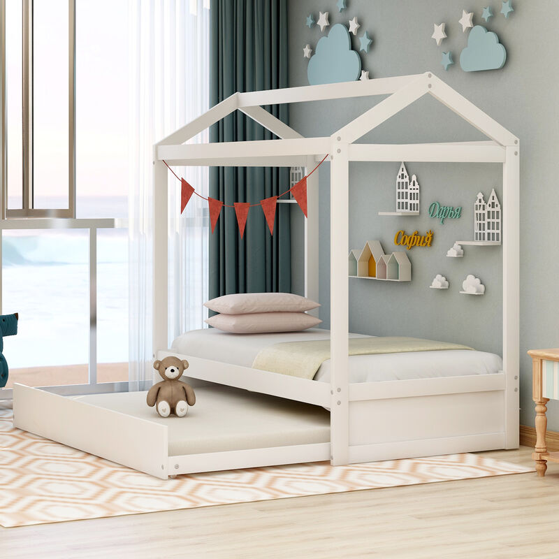 Merax House Bed with Trundle