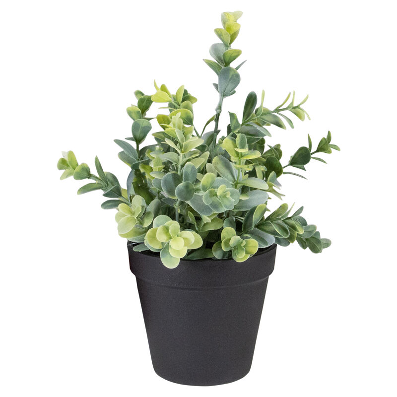 10" Green Artificial Melia Azedarach Plant in Black Pot