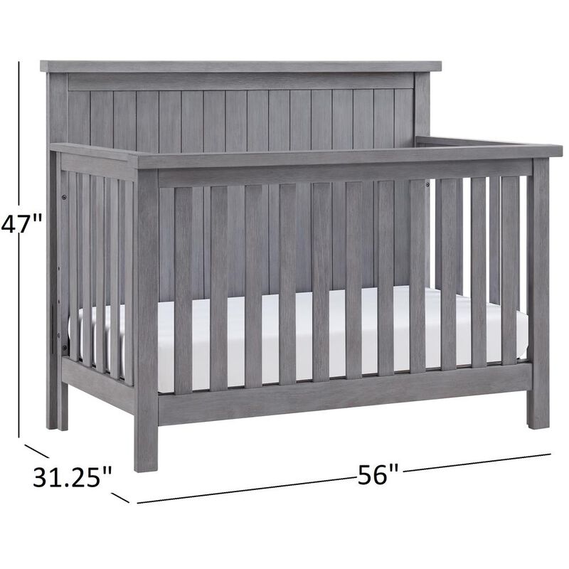 Oxford Baby Soho Baby Everlee 4 In 1 Crib  Greystone