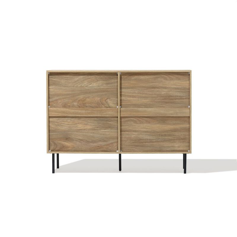 LuxenHome Mid-Century Modern Wave 6-Drawer 47.2-Inch Wide Dresser