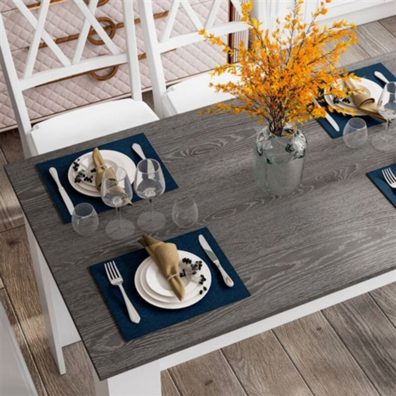 Stylish White-Legged Kitchen Dining Table & Computer Desk – Space-Saving Elegance