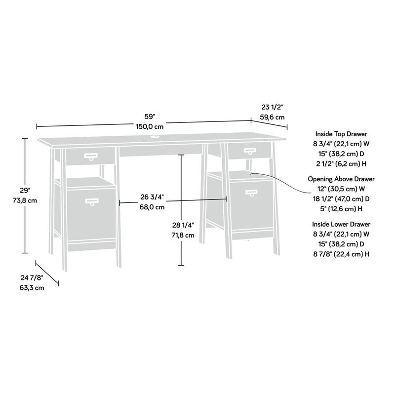 Sauder Trestle Executive Trestle Desk Chc