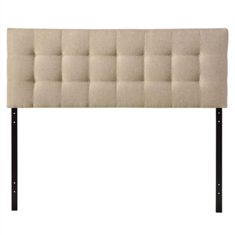 Hivvago King size Beige Fabric Upholstered Headboard with Modern Tufting