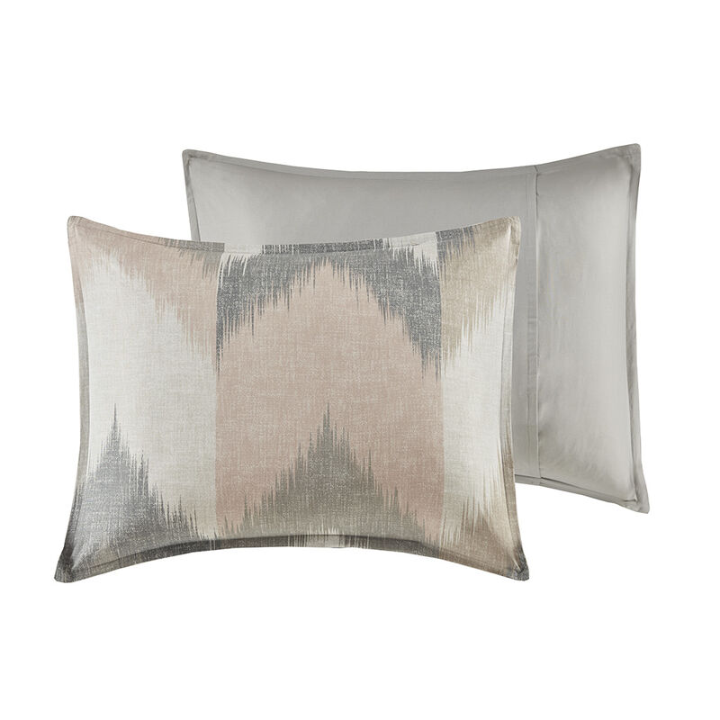 Gracie Mills Heise 3-Piece Modern Ikat Chevron Duvet Cover Set