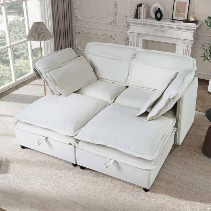 Merax Polyester Double-Layer Cushion Modular Sofa