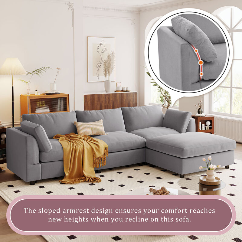 Merax Upholstery Convertible Sectional Sofa