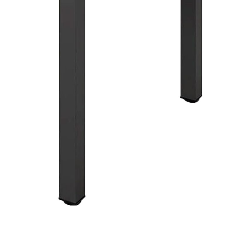 Jack Conference Table, 79 Inch Rectangular Brown MDF Top, Black Metal - Benzara