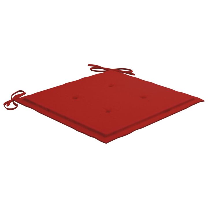 vidaXL Garden Chair Cushions 4 pcs Red 19.7"x19.7"x1.6" Fabric