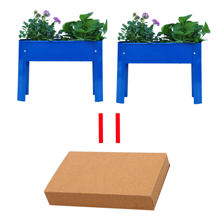 Streamdale Spacious 3-Tier Galvanized Steel Planter with Vibrant Colors