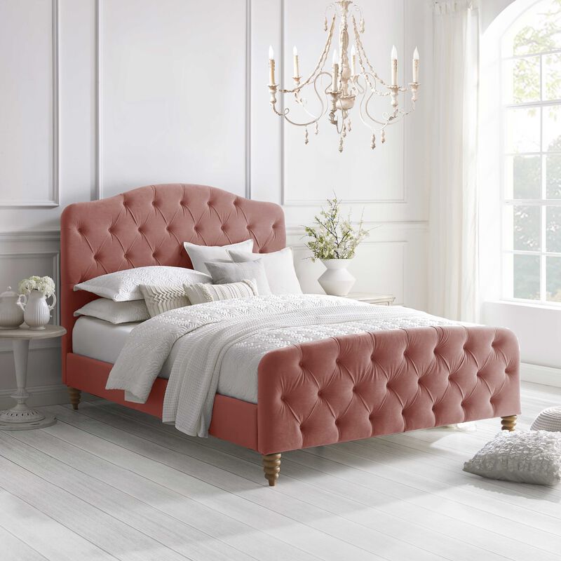 Rustic Manor Katerina Velvet Platform Bed