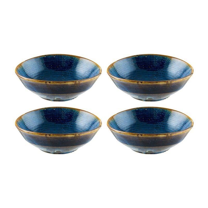 Sapphire dia.6.5" h:2.25" 14 oz. Round Blue Porcelain Bowl (Set of 4)
