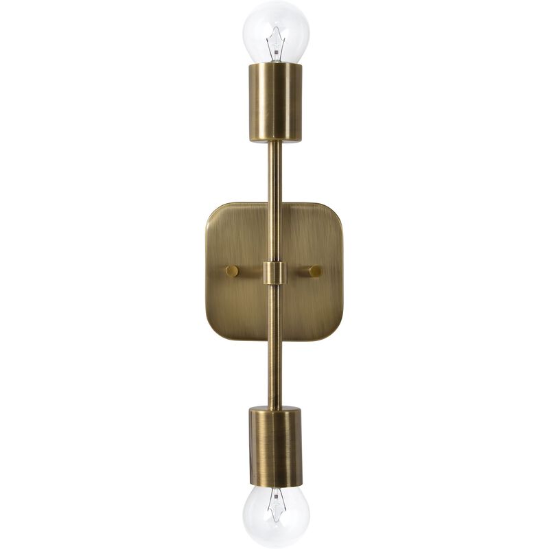 12" Antique Brass Finished 2-Light Wall Sconce