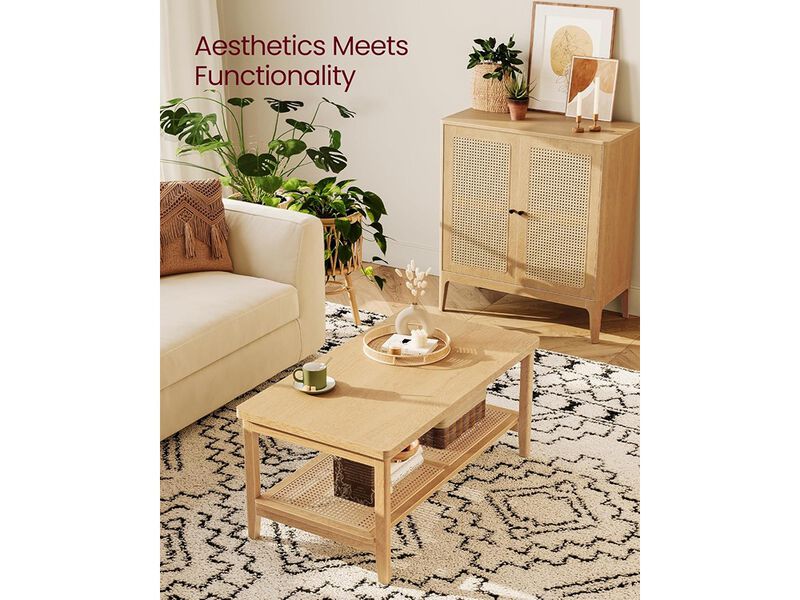 VASAGLE 2-Tier Coffee Table for Living Room