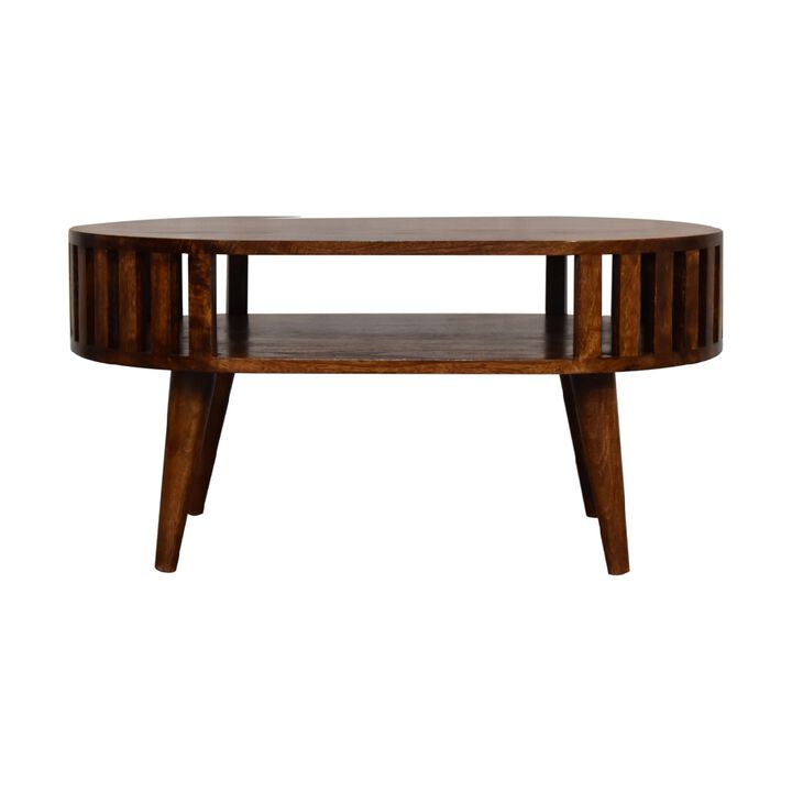 Ariella Chestnut  Open Shot Solid Wood Coffee Table
