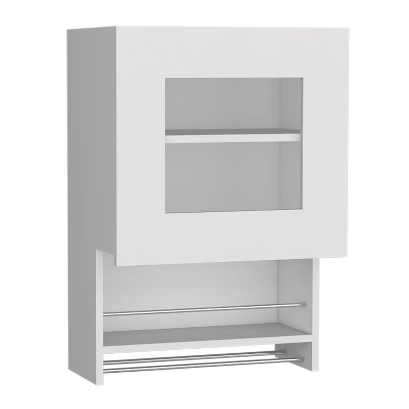 Balboa Wall Cabinet, Towel Bar, 1 Door -White