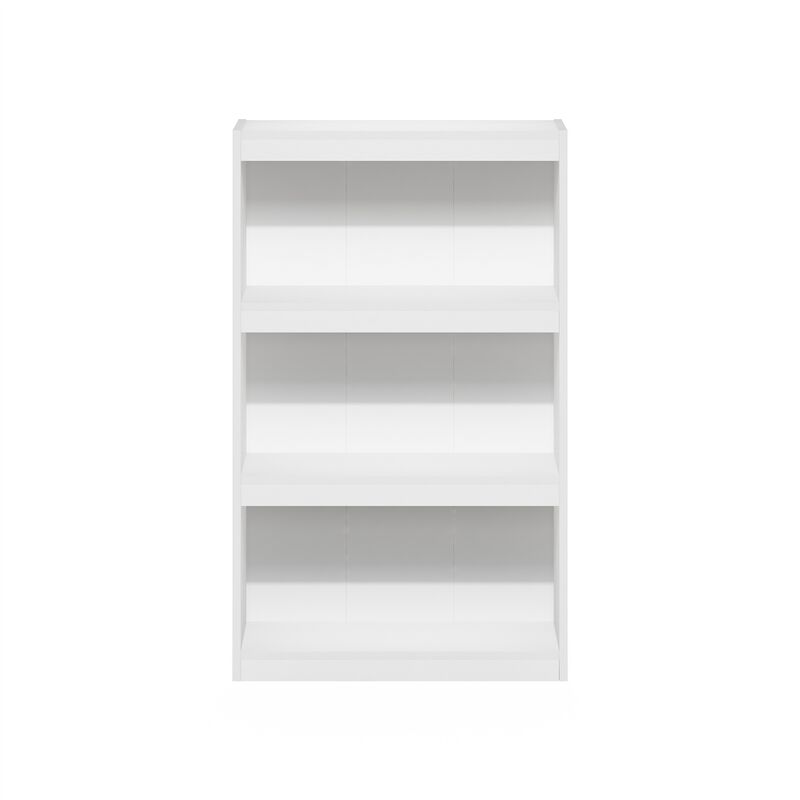 Furinno Jaya Enhanced Home Bookcase 3-Tier Adjustable Bookshelf, White