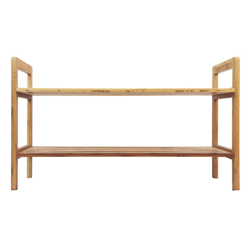Oceanstar 2 Tier Bamboo Shoe Rack, Square