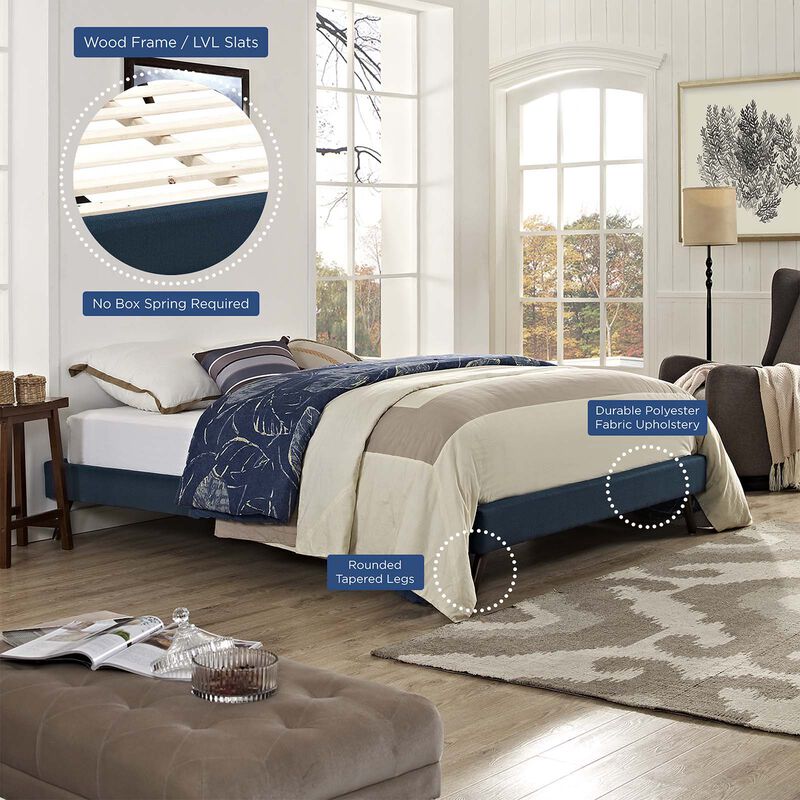 Modway - Loryn Queen Fabric Bed Frame with Round Splayed Legs