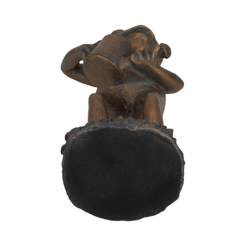 10" Frog with Watering Can Statue