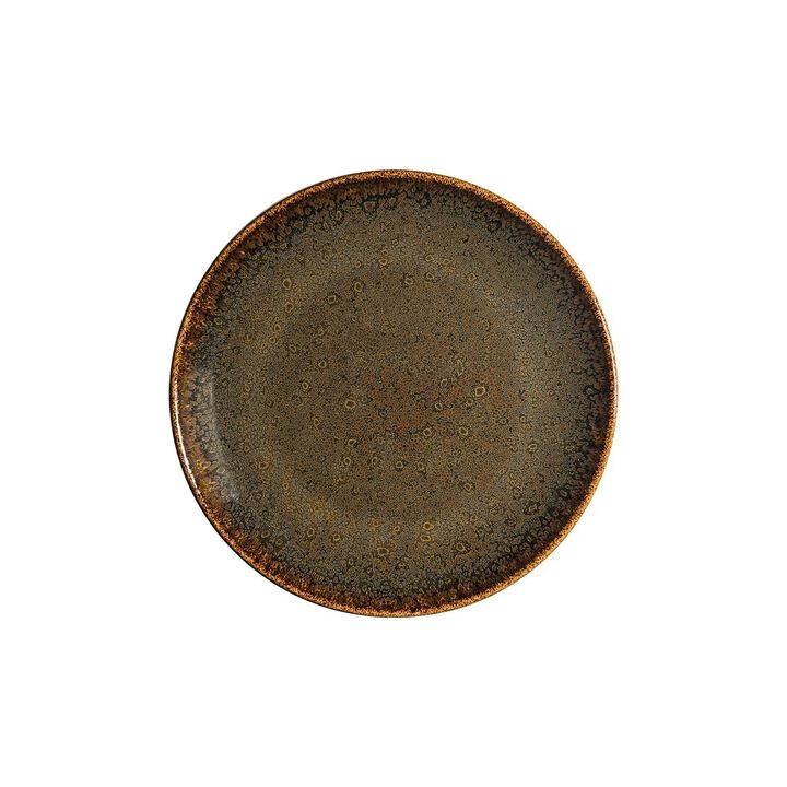 Tierra dia.12" Round Brown Porcelain Plate (Set of 4)