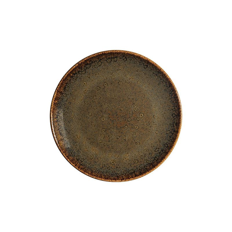 Tierra dia.12" Round Brown Porcelain Plate (Set of 4)