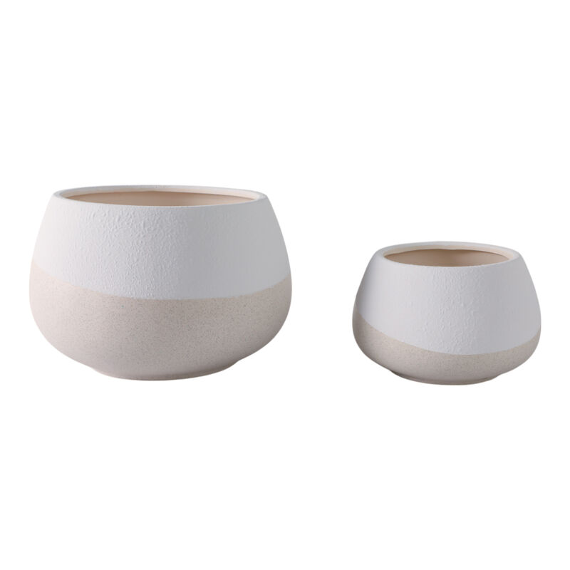Textured Half-dipped Planters Set