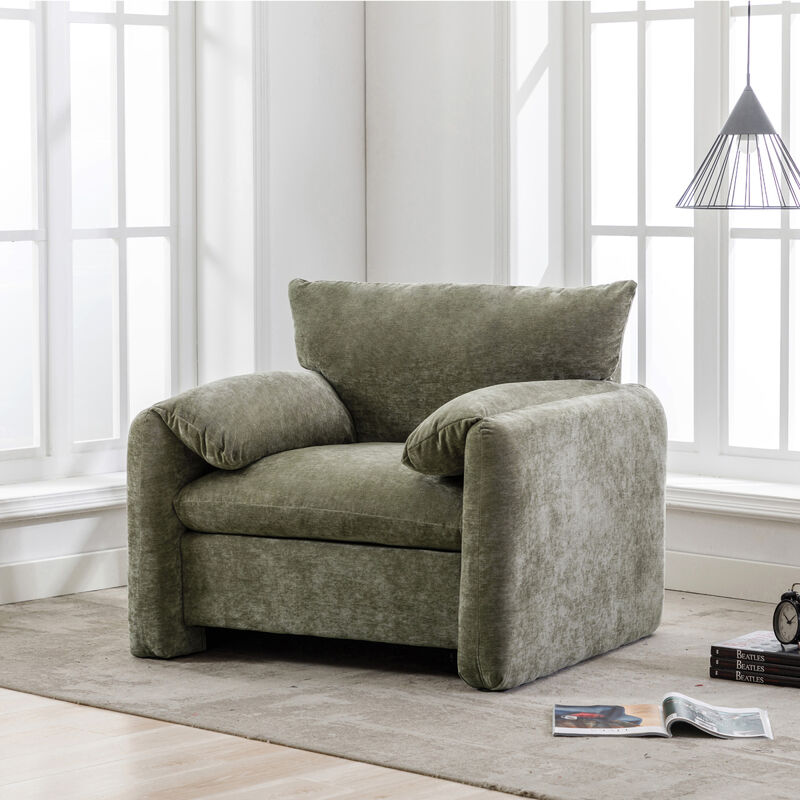 Modern Style Chenille Oversized Armchair Accent Chair Single Sofa Lounge Chair