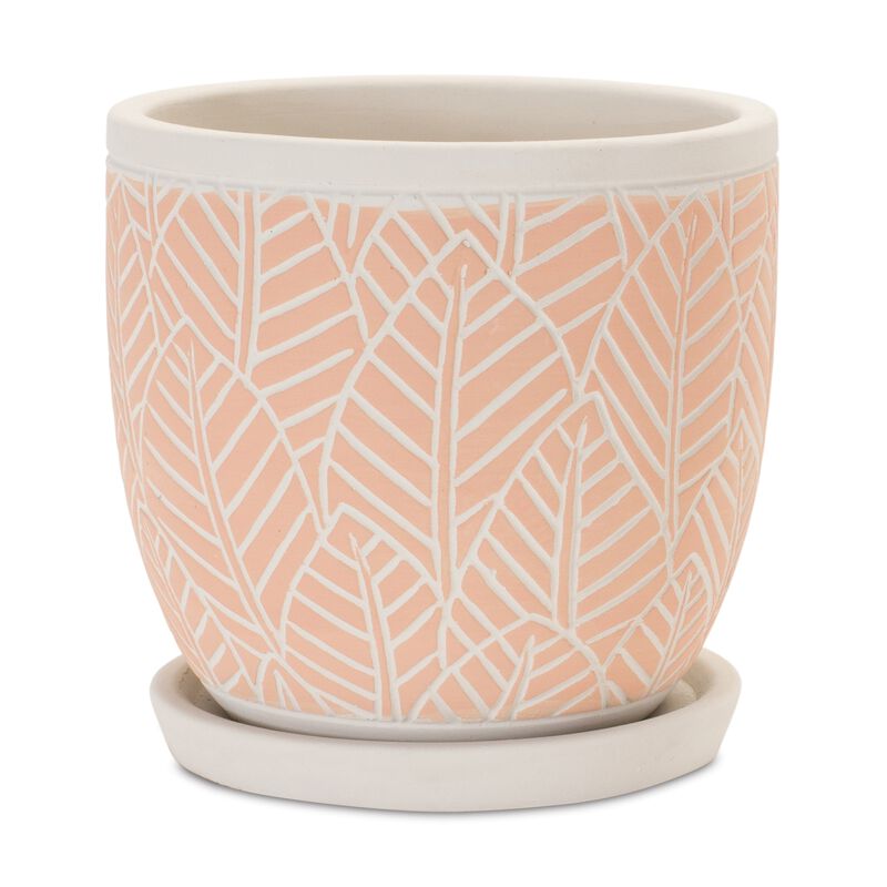 Pink Chic Pot with Saucer (Set of 2)