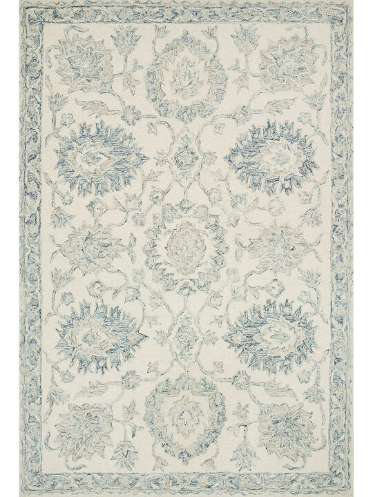 Norabel NOR04 Ivory/Blue 7'9" x 9'9" Rug