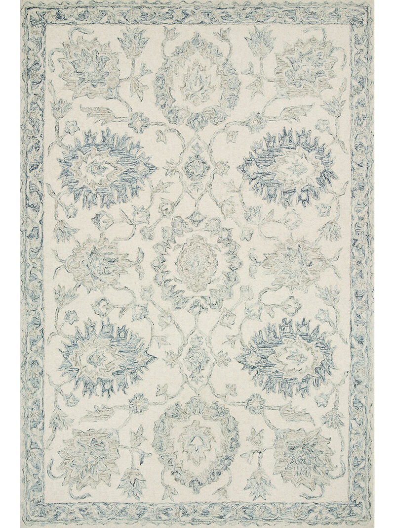 Norabel NOR04 Ivory/Blue 7'9" x 9'9" Rug