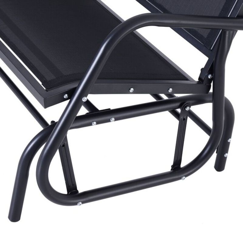 Hivvago 2 Seater Mesh Outdoor Patio Swing Glider Dark Gray