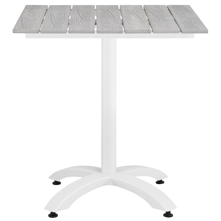 Modway - Maine 28" Outdoor Patio Dining Table White Light Gray